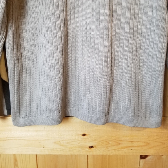 Vintage Transnine Ribbed Cotton Blend Knit Arm Stripe Crewneck Pull-On Sweater - Picture 3 of 11